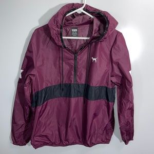 PINK Victoria's Secret Partial Zip‎ Hooded Raincoat Size XS-S
